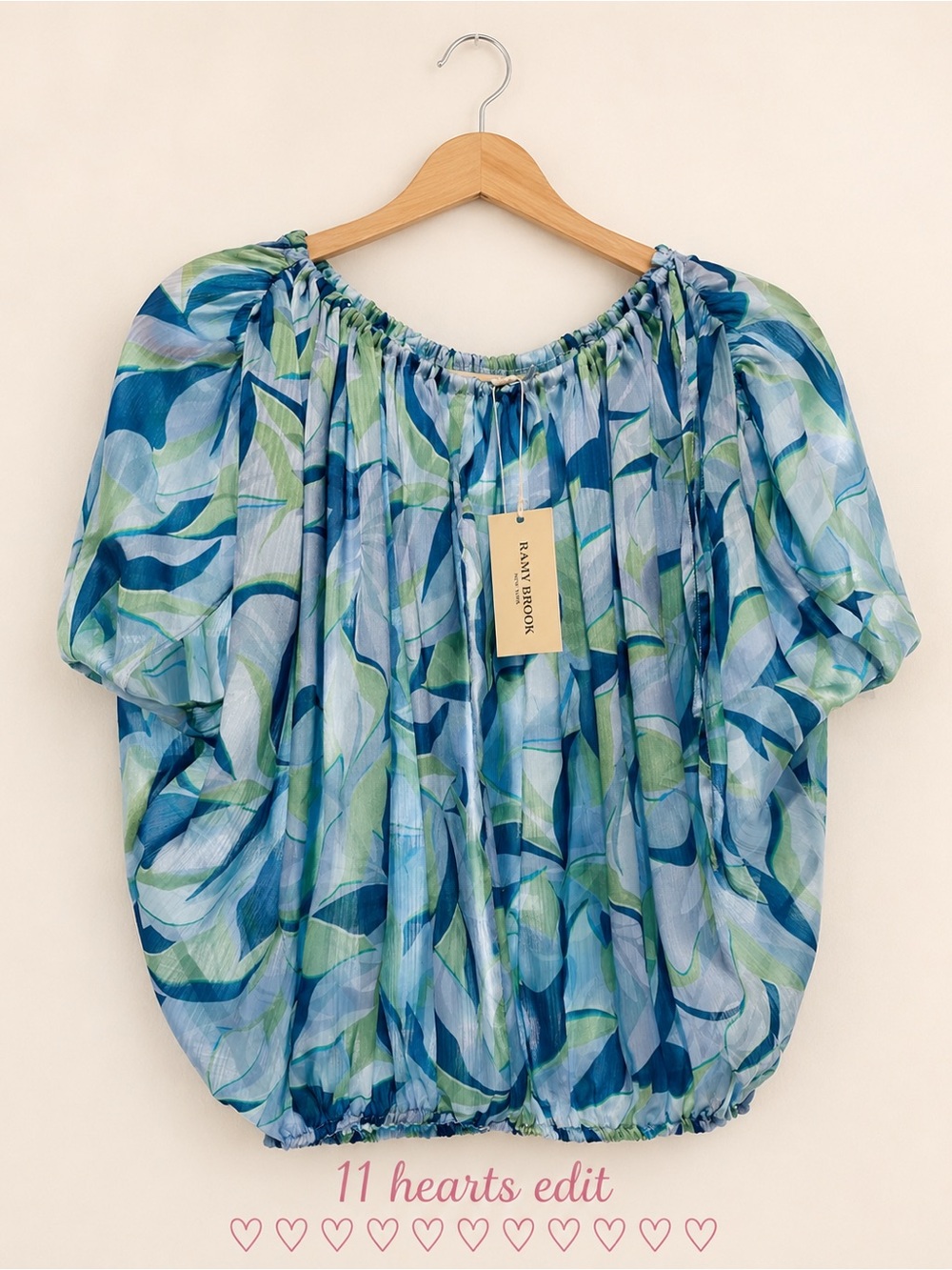 RAMY BROOK Katie Blouse in Blue Quartz Size Small